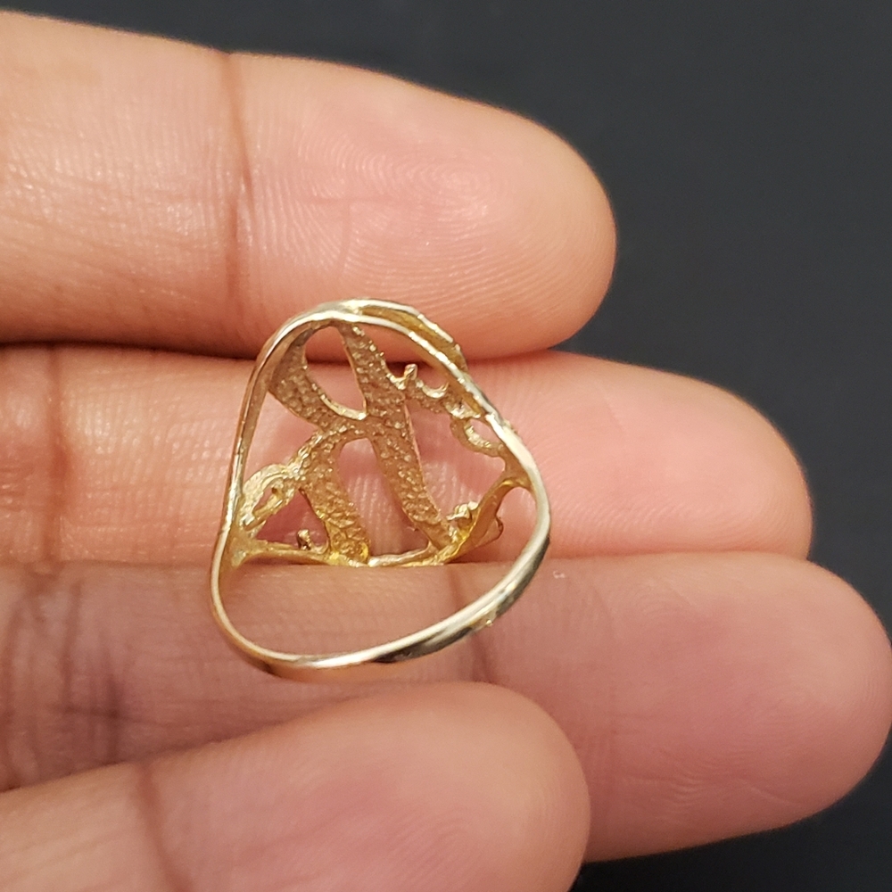 10kt Gold Initial R Ring - Picture 8 of 11